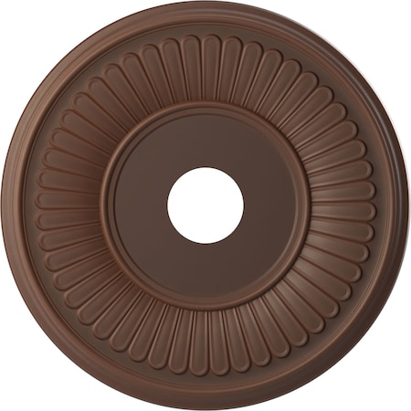 Ekena Millwork Berkshire PVC Medallion (Canopies up to 8 3/8"), 19"OD x 3 1/2"ID x 1"P, Metallic Rust CMP19BEDRU